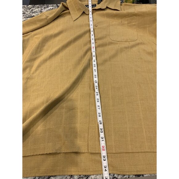 Pronti By Phita Mens 4XL 48x32 Suit 2pc Shirt Pants mustard plaid big tall - Picture 8 of 16